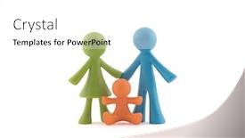  Presentation with family - Cool new PPT theme with colorful-family-figurines-on-white backdrop and a white colored foreground