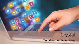  Presentation with colorful - Slide deck featuring colorful fast moving application icons background and a  colored foreground