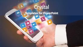  Presentation with colorful hand prints - Amazing presentation having colorful fast moving application icons backdrop and a  colored foreground