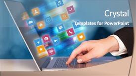  Presentation with colorful - Amazing presentation having colorful fast moving application icons backdrop and a  colored foreground