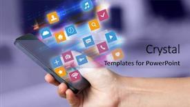  Presentation with colorful - Colorful slide deck enhanced with colorful fast moving application icons backdrop and a  colored foreground