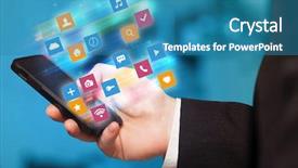  Presentation with colorful - Audience pleasing presentation theme consisting of colorful fast moving application icons backdrop and a teal colored foreground