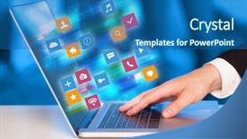  Presentation with colorful - PPT layouts with colorful fast moving application icons background and a ocean colored foreground
