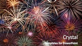  Presentation with birthday fireworks display - Cool new presentation with colorful festive fireworks display making backdrop and a tawny brown colored foreground