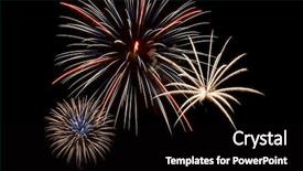  Presentation with colorful celebration - PPT theme enhanced with colorful festive fireworks display making background and a black colored foreground