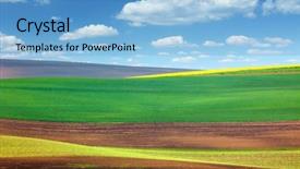  Presentation with beautiful nature - Beautiful PPT theme featuring colorful fields - beautiful nature landscape backdrop and a light blue colored foreground