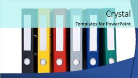  Presentation with colorful - Presentation theme featuring colorful file folders isolated background and a arctic colored foreground