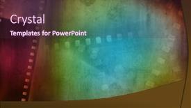  Presentation with film negative - Amazing slide set having colorful-film-negative-frames-background backdrop and a tawny brown colored foreground