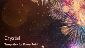  Presentation with colorful celebration - Presentation theme with colorful firework with bokeh background new year celebration abstract holiday background background and a wine colored foreground