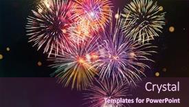  Presentation with colorful celebration - Theme featuring colorful-firework-with-bokeh-background background and a tawny brown colored foreground