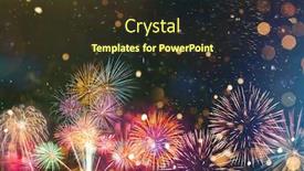  Presentation with colorful celebration - Slides enhanced with colorful-firework-with-bokeh-background background and a tawny brown colored foreground