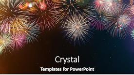  Presentation with colorful celebration - Cool new PPT theme with colorful-firework-with-bokeh-background backdrop and a black colored foreground