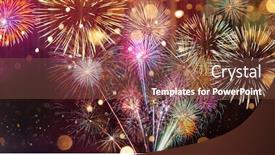 Presentation with colorful celebration - Amazing theme having colorful-firework-with-bokeh-background backdrop and a tawny brown colored foreground