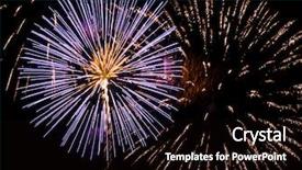  Presentation with dark night - Audience pleasing PPT theme consisting of colorful fireworks against dark night backdrop and a  colored foreground