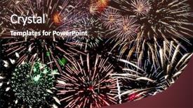  Presentation with firework - Theme featuring colorful fireworks in the night background and a tawny brown colored foreground