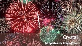  Presentation with night sky - Slides featuring colorful fireworks over a night sky background and a tawny brown colored foreground