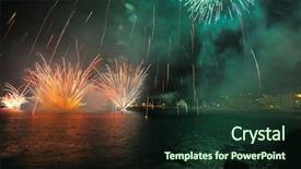 Presentation with fireworks - Presentation consisting of colorful fireworks background and a wine colored foreground