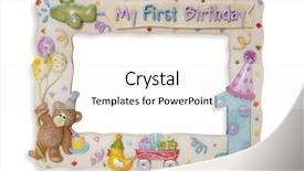  Presentation with colorful first birthday frame - Cool new presentation with colorful first birthday picture frame backdrop and a white colored foreground
