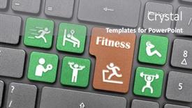  Presentation with fitness - Presentation theme consisting of gym marketing - colorful fitness symbol on keyboard background and a gray colored foreground