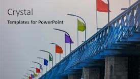  Presentation with barrage - Cool new presentation theme with colorful-flags-on-historic-prakasam backdrop and a light gray colored foreground