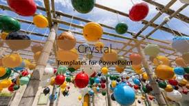  Presentation with floating - Presentation having colorful-floating-ball-in-nanliao background and a coral colored foreground