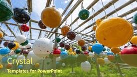  Presentation with floating - Theme enhanced with colorful-floating-ball-in-nanliao background and a tawny brown colored foreground