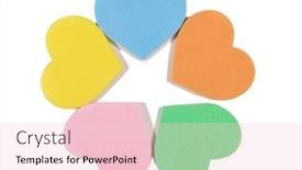  Presentation with foam - PPT theme having colorful-foam-hearts-on-white background and a  colored foreground