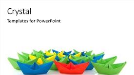  Presentation with boats - PPT layouts consisting of colorful folder paper boats isolated background and a white colored foreground