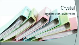  Presentation with bright colorful candy isolated - PPT layouts enhanced with colorful folders isolated on white background and a cool aqua colored foreground