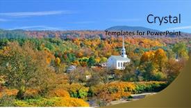  Presentation with community - Beautiful PPT theme featuring colorful foliage and community backdrop and a light blue colored foreground