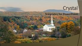  Presentation with community - Presentation theme featuring colorful foliage and community background and a coral colored foreground