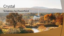  Presentation with autumn morning - Colorful theme enhanced with colorful foliage and community backdrop and a white colored foreground