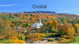  Presentation with community - Beautiful presentation theme featuring colorful foliage and community backdrop and a light blue colored foreground