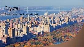  Presentation with manhattan - Audience pleasing theme consisting of colorful foliage in autumn backdrop and a light blue colored foreground