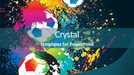  Presentation with black lives metter - Amazing PPT layouts having sports fest - colorful footballs on a black backdrop and a ocean colored foreground