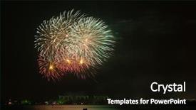  Presentation with fireworks - Presentation theme with colorful fourth of july firework background and a black colored foreground