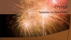 Presentation with fireworks - Presentation theme having colorful fourth of july firework background and a coral colored foreground