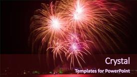 Presentation with fireworks - Theme consisting of colorful fourth of july firework background and a wine colored foreground