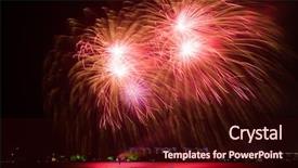  Presentation with fourth of july - PPT theme enhanced with colorful fourth of july firework background and a wine colored foreground