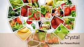  Presentation with fresh fruits vegetables heart - Cool new PPT layouts with pearls - frame of pearl necklace and backdrop and a white colored foreground