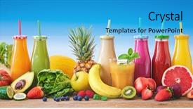  Presentation with smoothies - Slide deck consisting of colorful freshly squeezed fruits background and a teal colored foreground