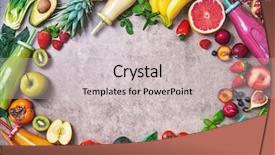  Presentation with smoothies - Cool new presentation theme with colorful freshly squeezed fruits backdrop and a soft green colored foreground