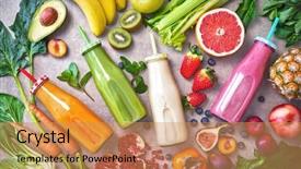 Presentation with healthy food - Colorful theme enhanced with colorful freshly squeezed fruits backdrop and a coral colored foreground