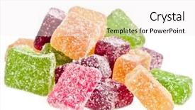  Presentation with jellies colorful candy and jelly - Beautiful slides featuring pectin - colorful fruit jelly candy backdrop and a sky blue colored foreground