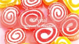  Presentation with sweets - Slide deck consisting of colorful fruit-paste sweets close-up background and a coral colored foreground