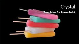  Presentation with ice cream - PPT layouts enhanced with colorful-fruits-popsicle-ice-cream background and a  colored foreground