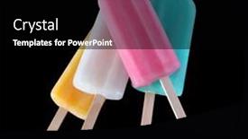  Presentation with ice cream - Slide set enhanced with colorful-fruits-popsicle-ice-cream background and a black colored foreground