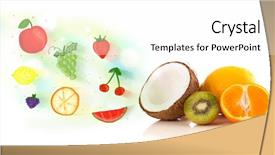  Presentation with nutrition - PPT theme consisting of colorful fruits with hand drawn background and a white colored foreground