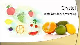  Presentation with hand drawn cartoon of sports - Beautiful slide deck featuring colorful fruits with hand drawn backdrop and a  colored foreground