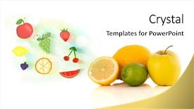  Presentation with nutrition - Slides with colorful fruits with hand drawn background and a white colored foreground